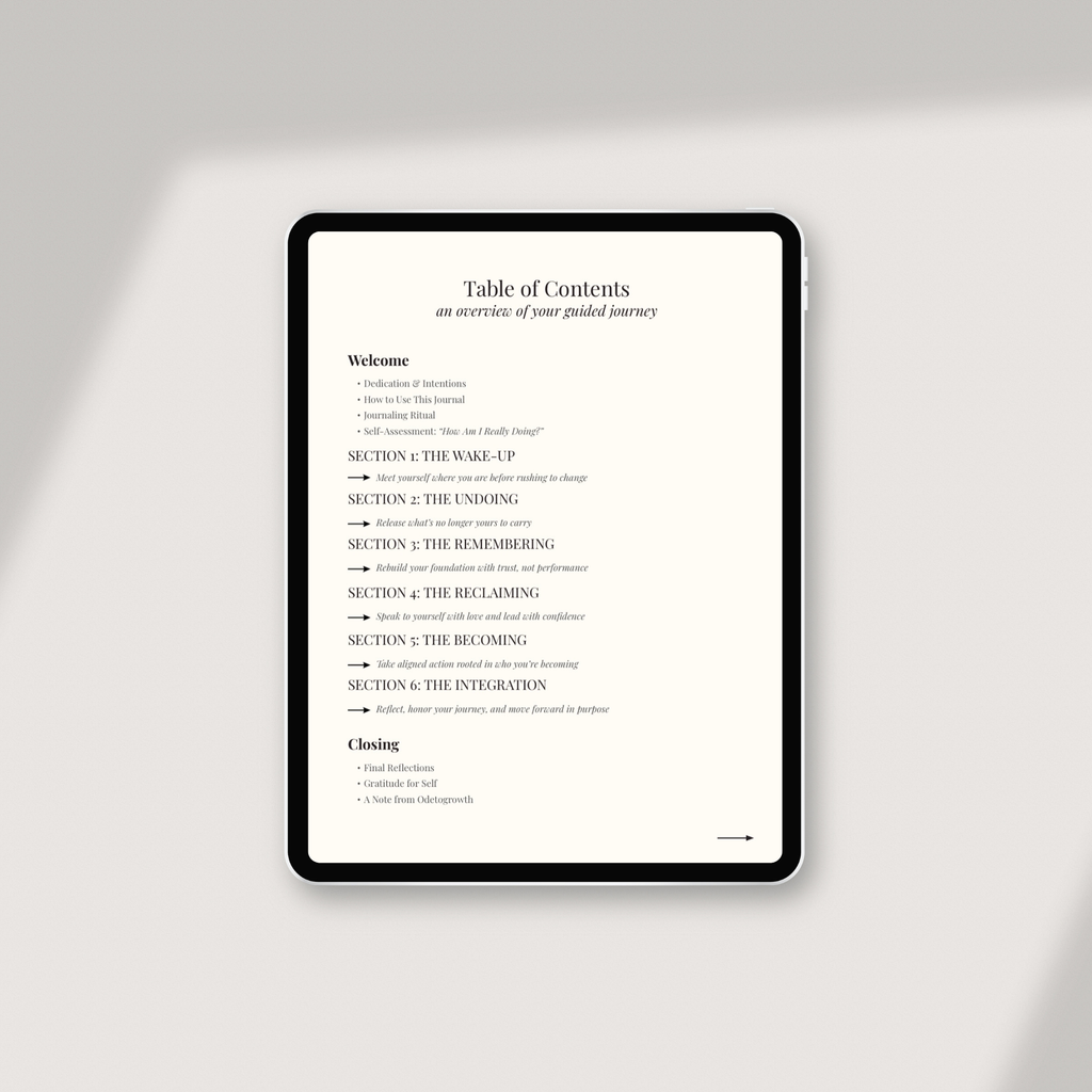 Odetobecoming | Digital Guided Journal for Healing & Self-Discovery