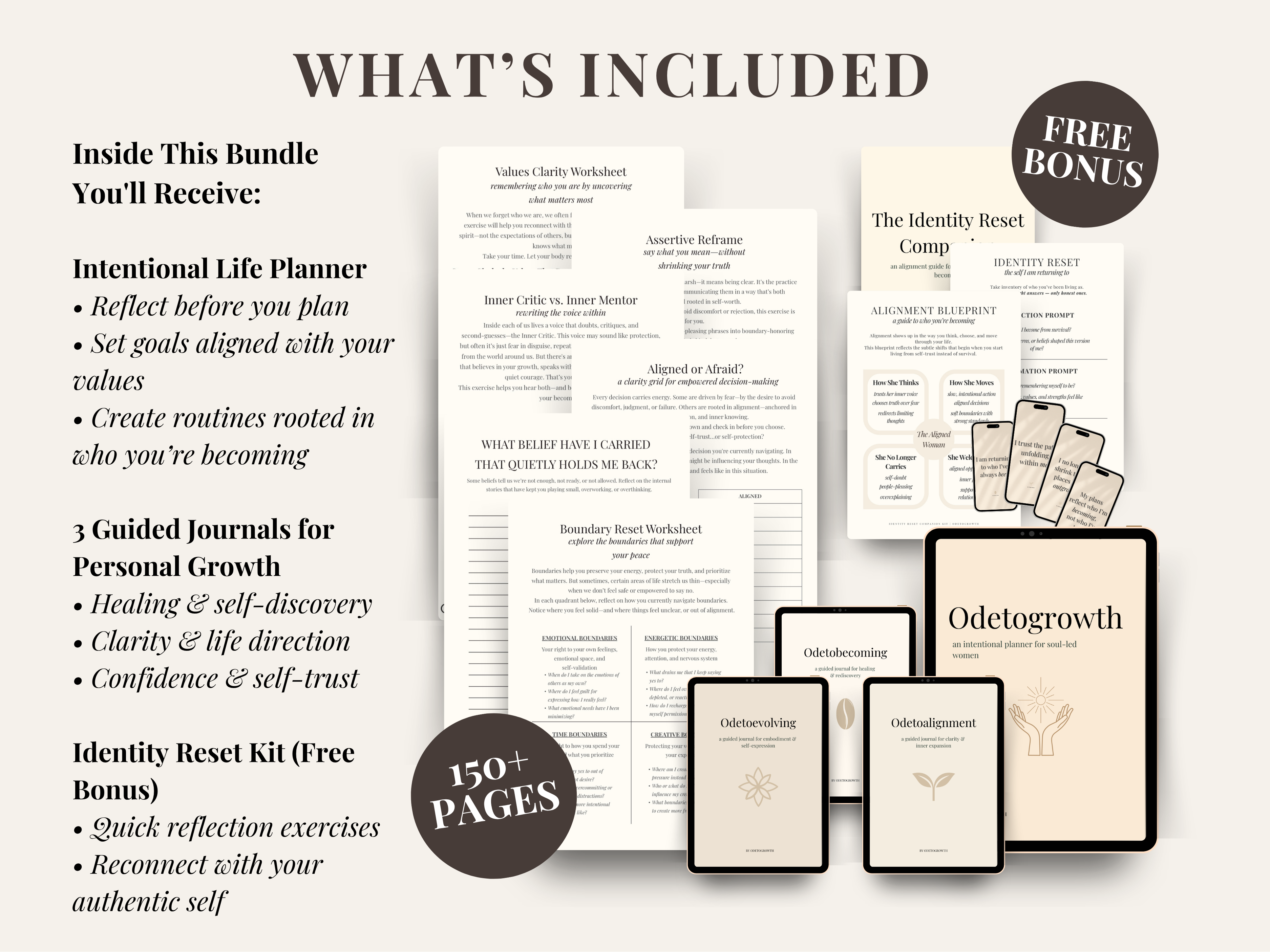 Life Reset Journal + Planner Bundle | 3 Guided Journals + Intentional Planner for Healing, Clarity, Embodiment & Purpose