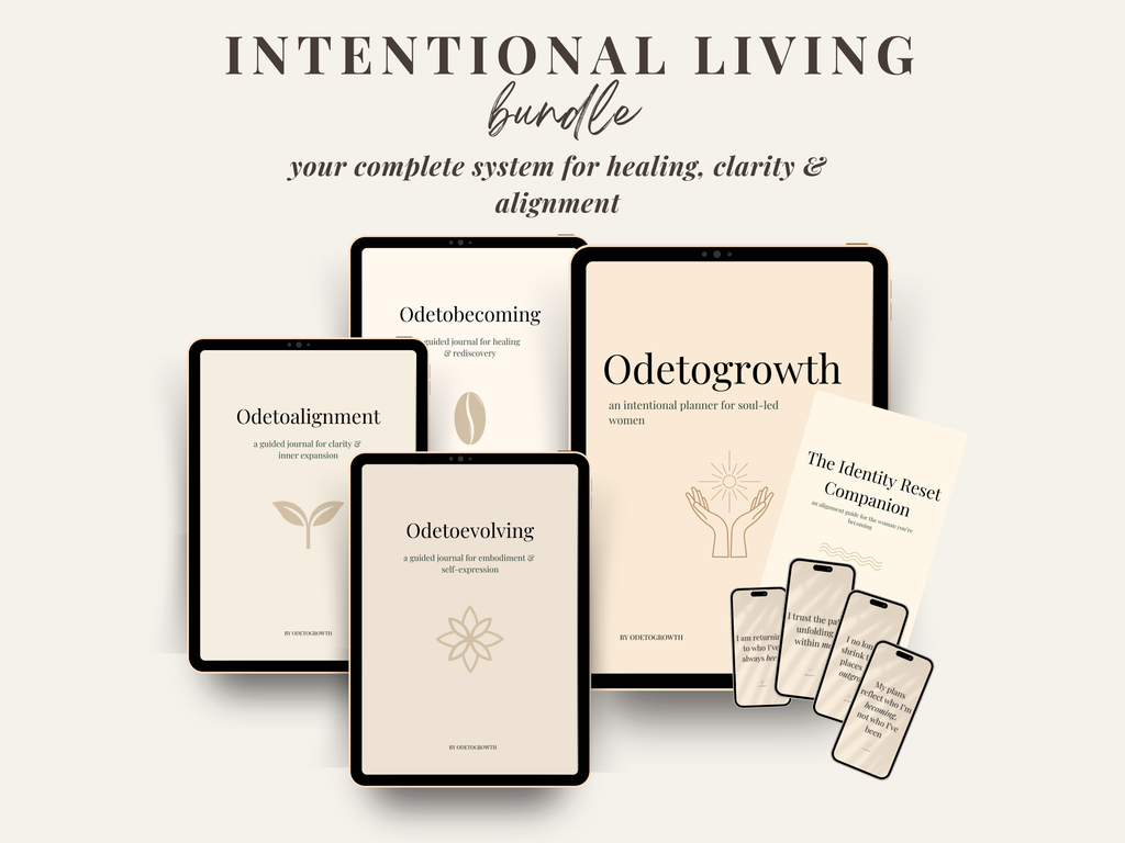 Odetogrowth Journal + Planner Bundle | 3 Guided Journals + Intentional Planner for Healing, Clarity, Embodiment & Purpose