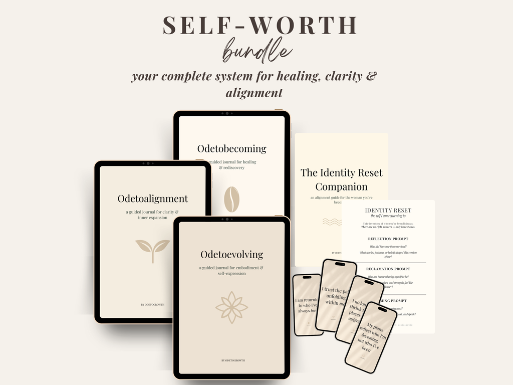 Odetogrowth Journal Bundle | 3 Digital Guided Journals for Healing, Clarity & Self-Expression