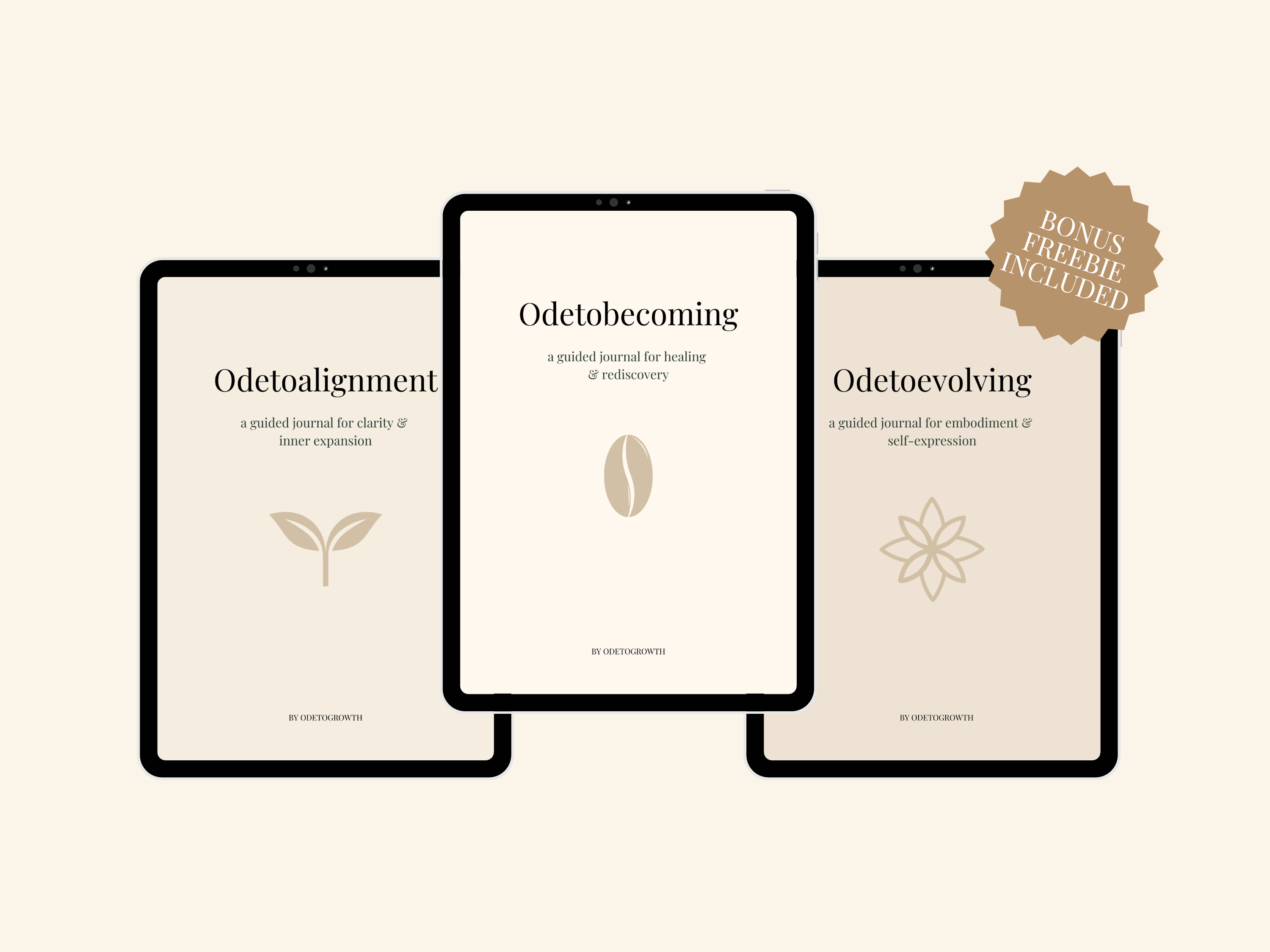 Odetogrowth Journal Bundle | 3 Digital Guided Journals for Healing, Clarity & Self-Expression