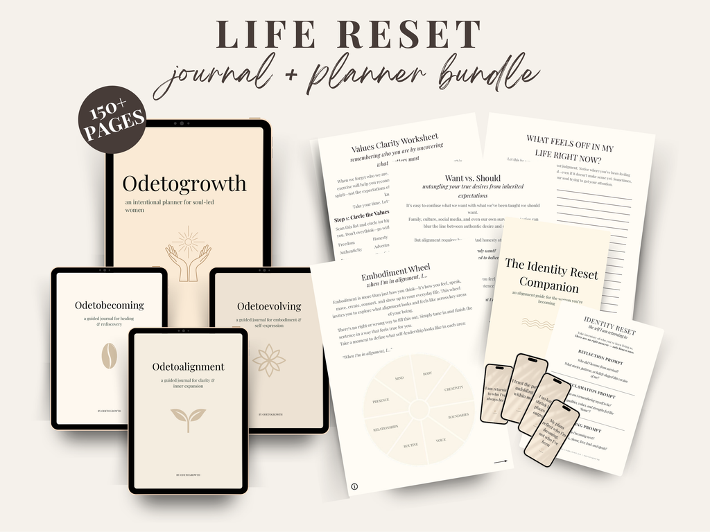 Life Reset Journal + Planner Bundle | 3 Guided Journals + Intentional Planner for Healing, Clarity, Embodiment & Purpose