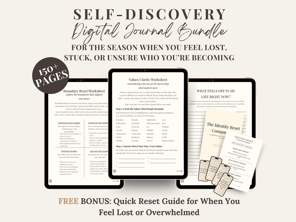 Self-Discovery Journal Bundle | 3 Digital Guided Journals for Healing, Clarity & Self-Expression