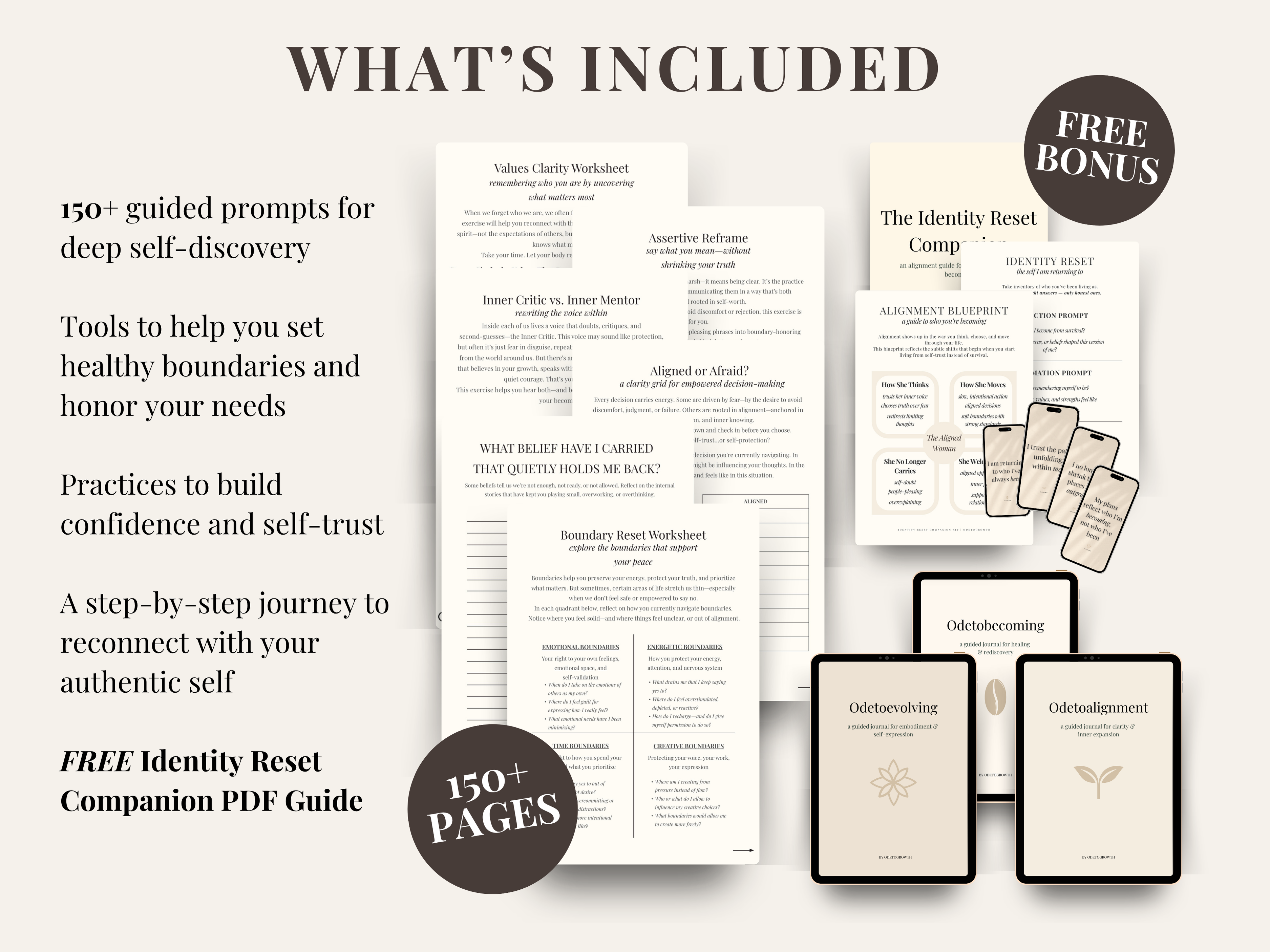 Self-Discovery Journal Bundle | 3 Digital Guided Journals for Healing, Clarity & Self-Expression