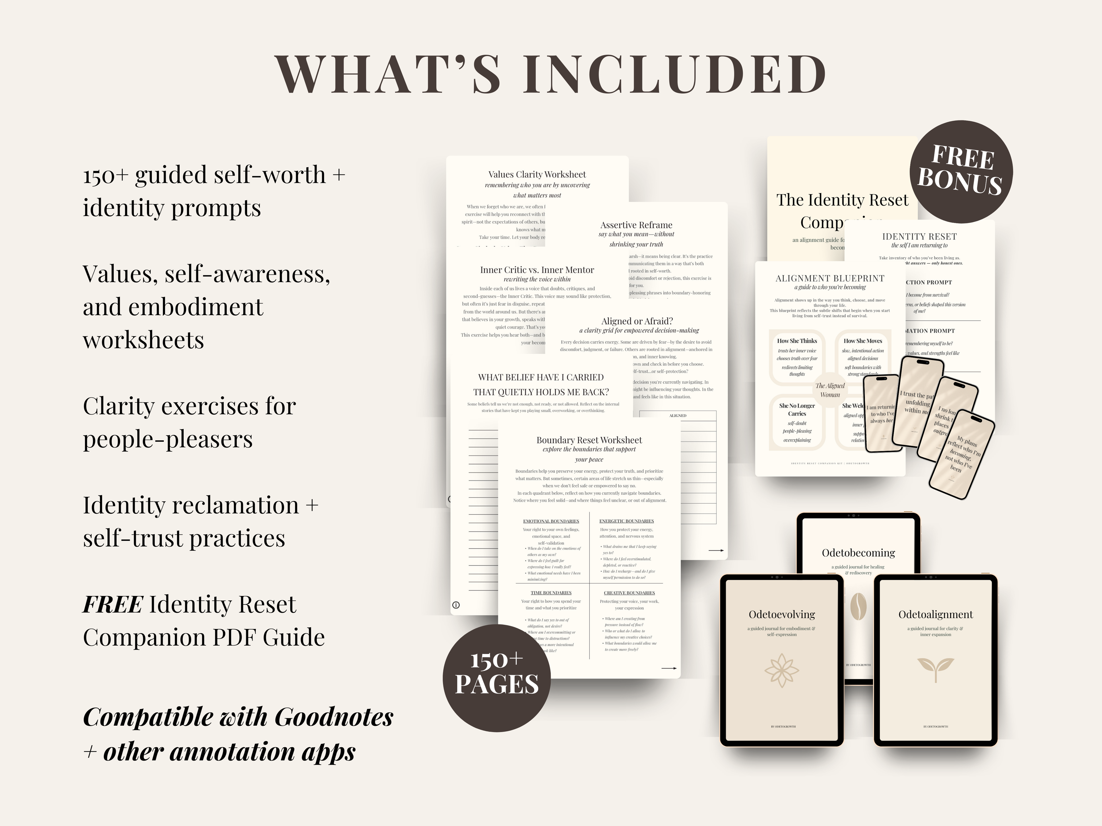Odetogrowth Journal Bundle | 3 Digital Guided Journals for Healing, Clarity & Self-Expression